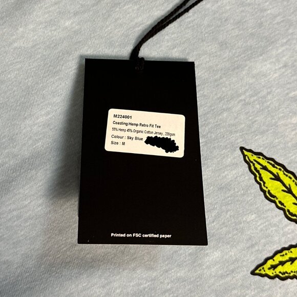 BNWT Afends - Coasting - Hemp Men's Blue Retro Fit T-Shirt - Size Medium - Picture 9 of 14